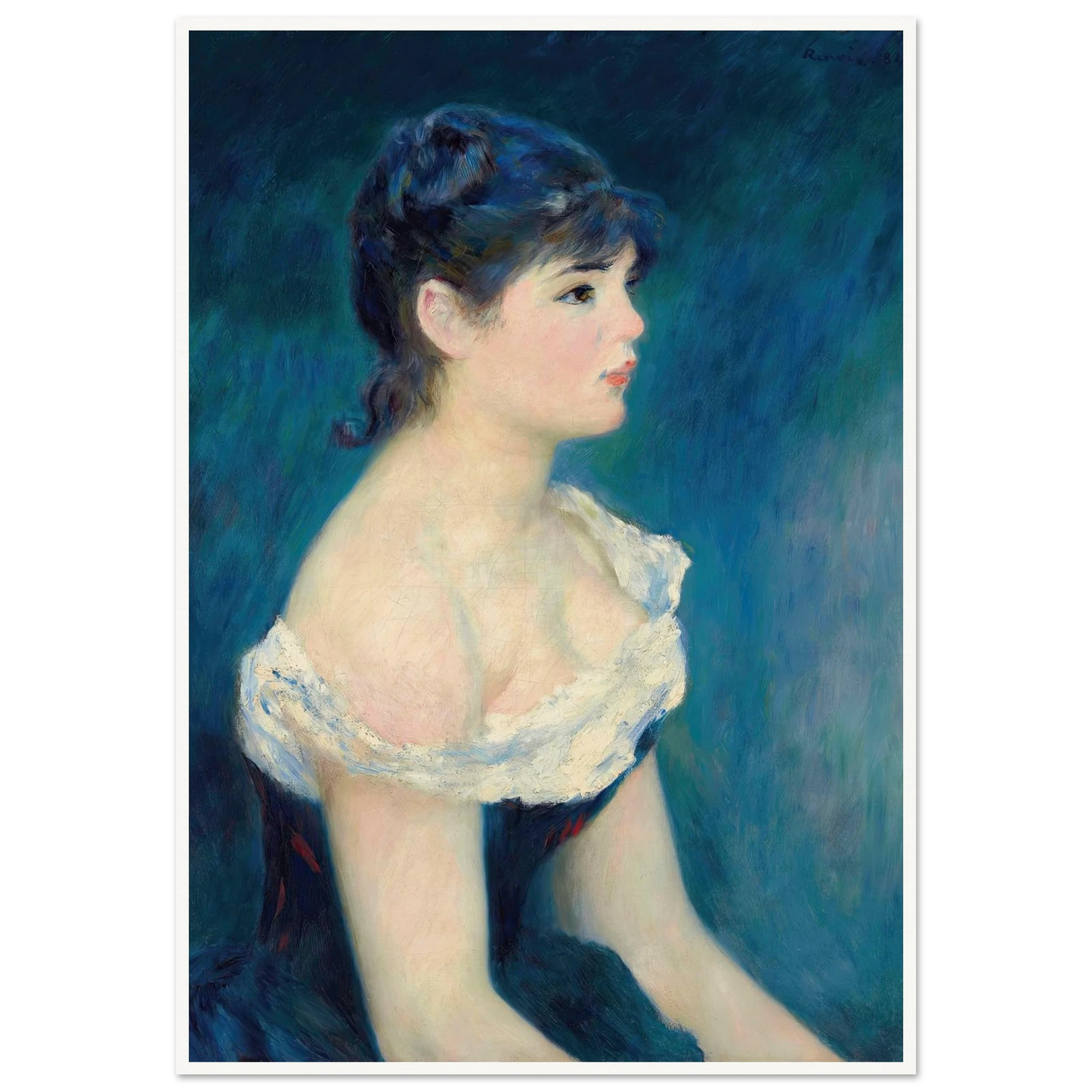 Buste de femme, de profil (1884) Art Print | Pierre Auguste Renoir - Framed Poster - 30x40 cm / 12x16″ - Black frame