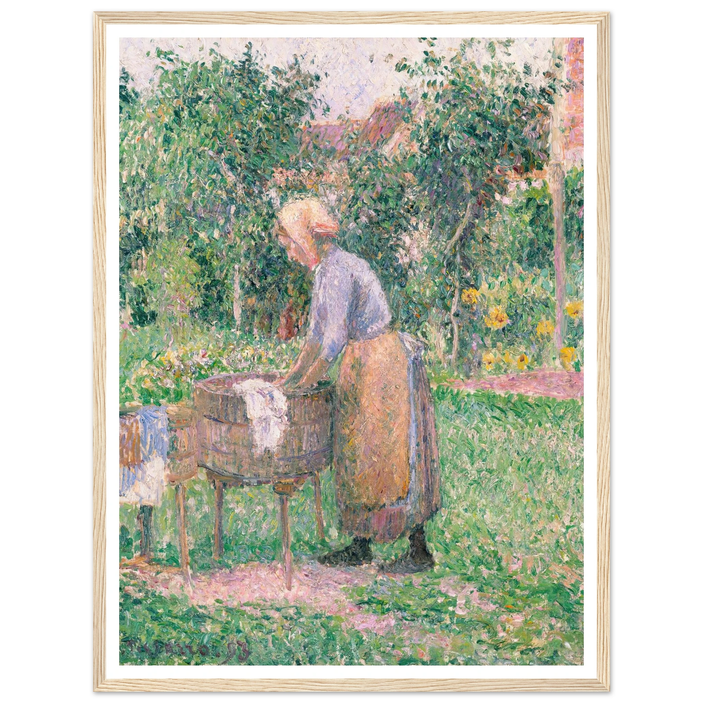 A Washerwoman at Éragny (1893) Art Print | Camille Pissarro-Quipham Collections