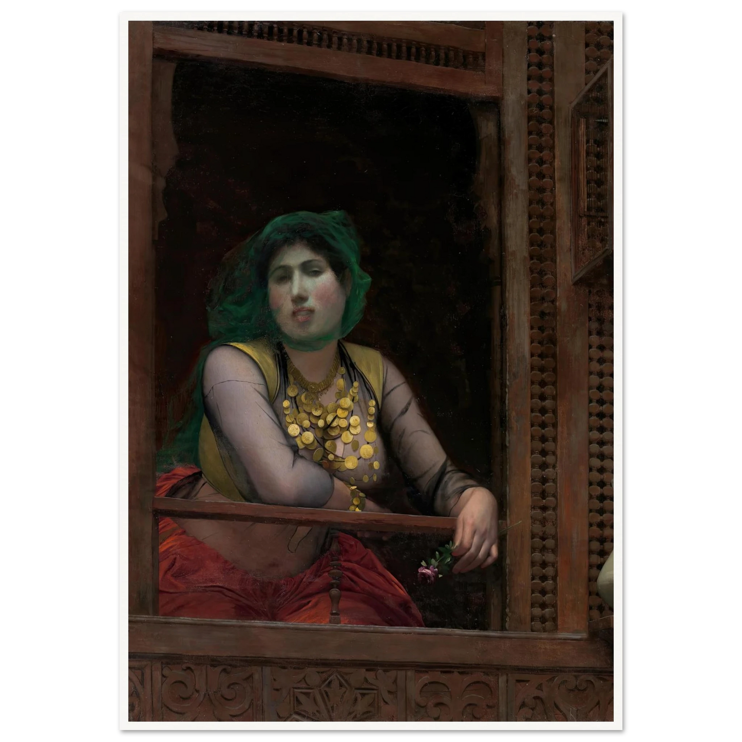 Woman at a Balcony (1887–88) Art Print | Jean Leon Gerome-Quipham Collections