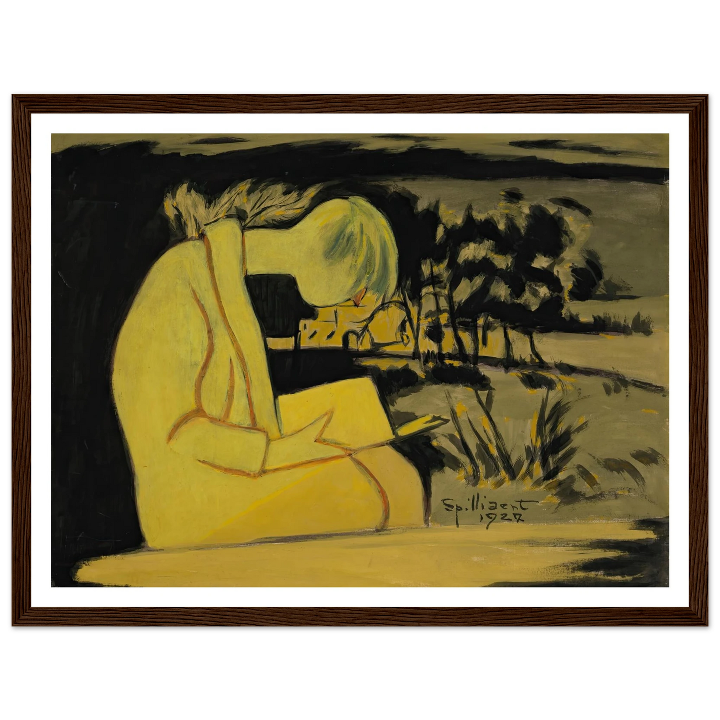 Jeune fille en jaune, lisant (1927) Art Print | Leon Spilliaert-Quipham Collections