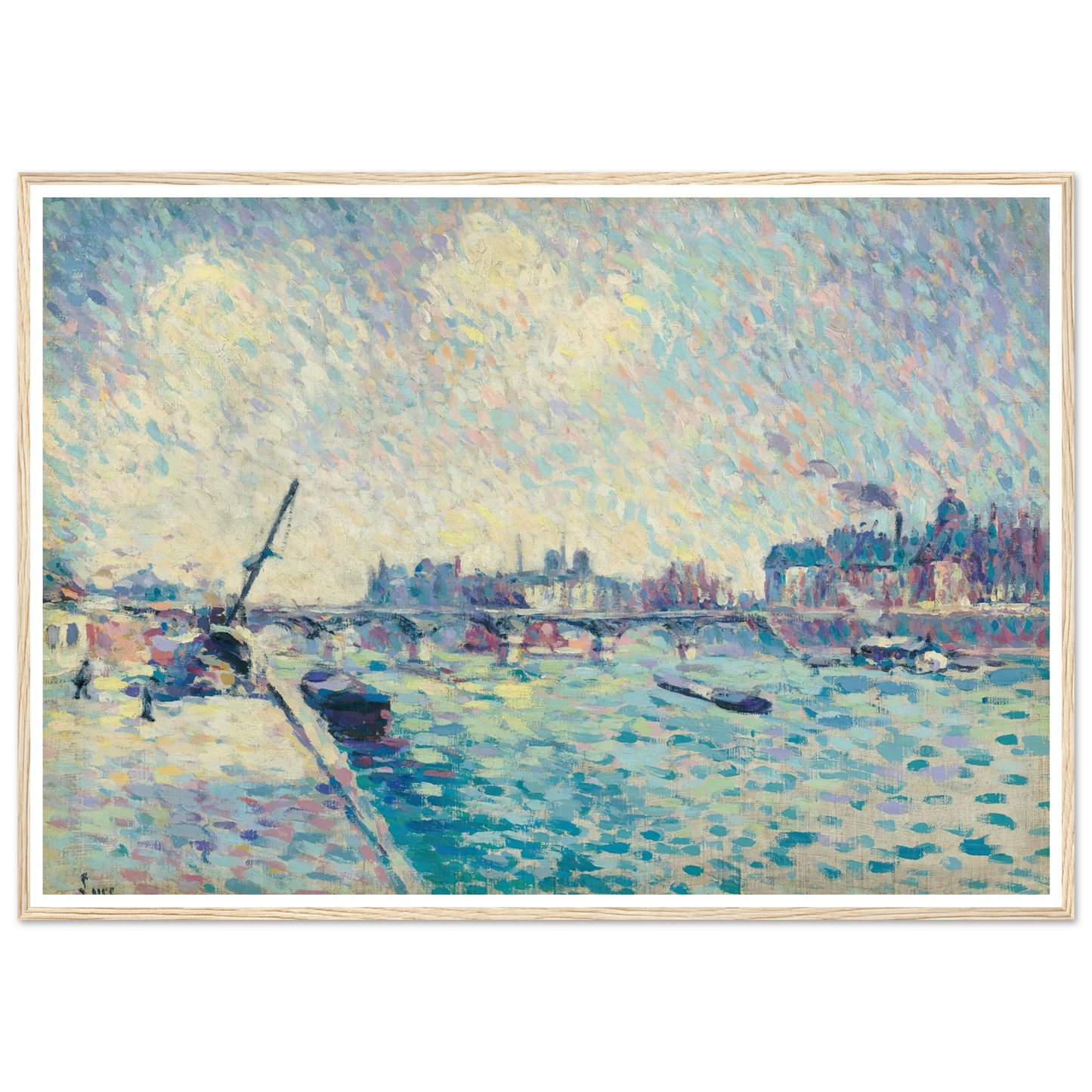 Paris, la Seine, Notre-Dame au loin (1898) Art Print | Maximilien Luce-Quipham Collections