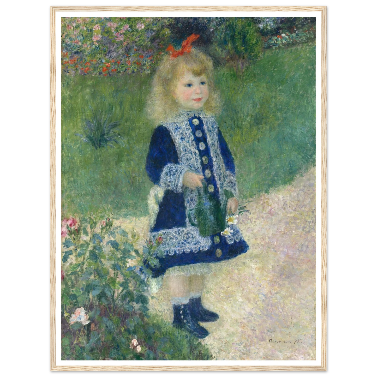 A Girl with a Watering Can (1876) Art Print | Pierre Auguste Renoir-Quipham Collections