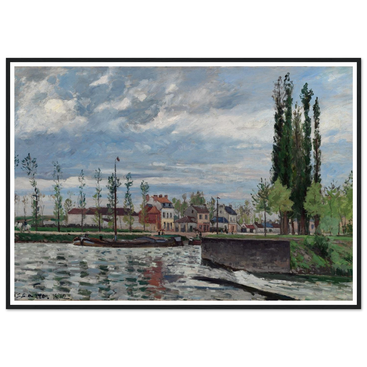 The Lock at Pontoise (1872) Art Print | Camille Pissarro-Quipham Collections