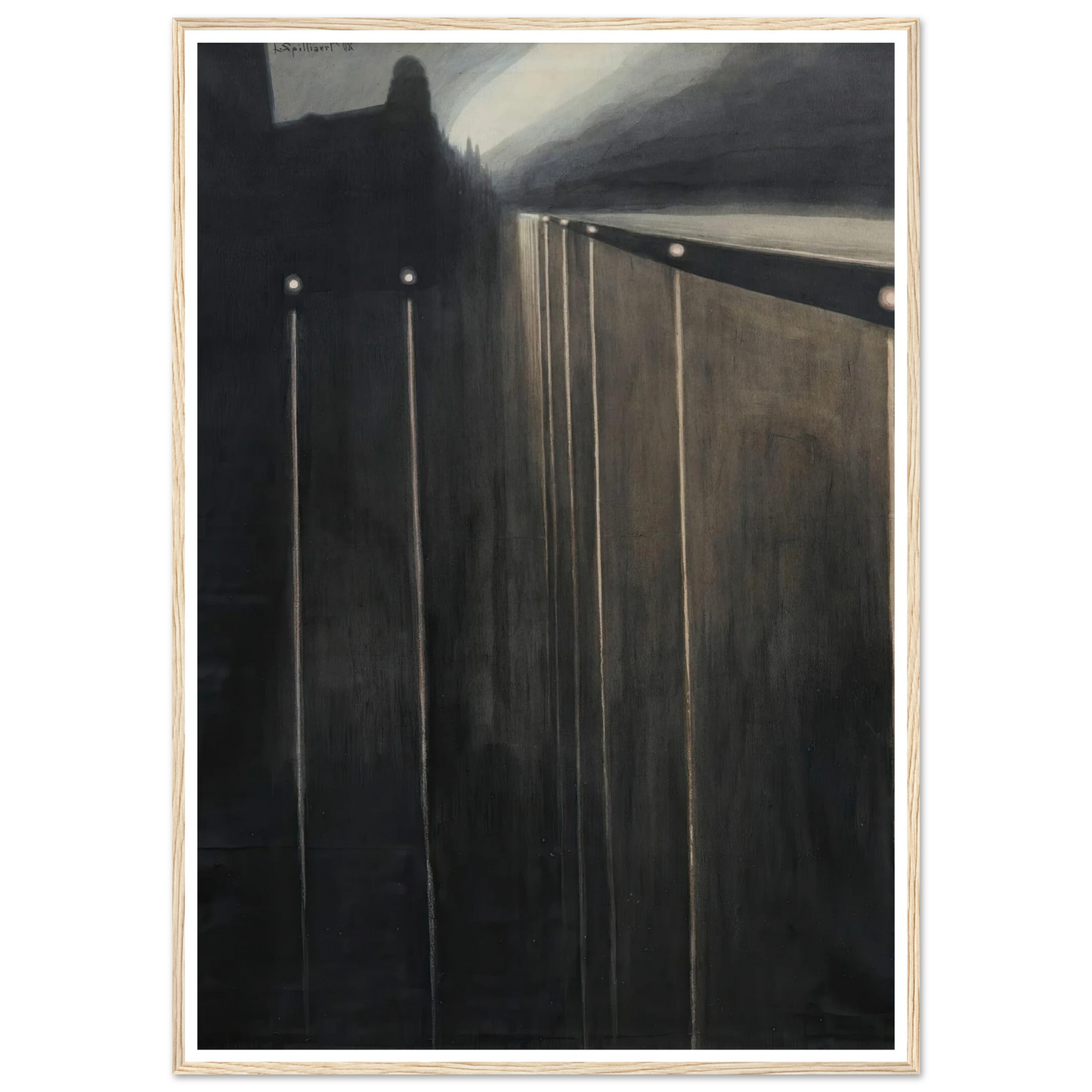Digue D’ostende Aux Réverbères (1908) Art Print | Leon Spilliaert-Quipham Collections