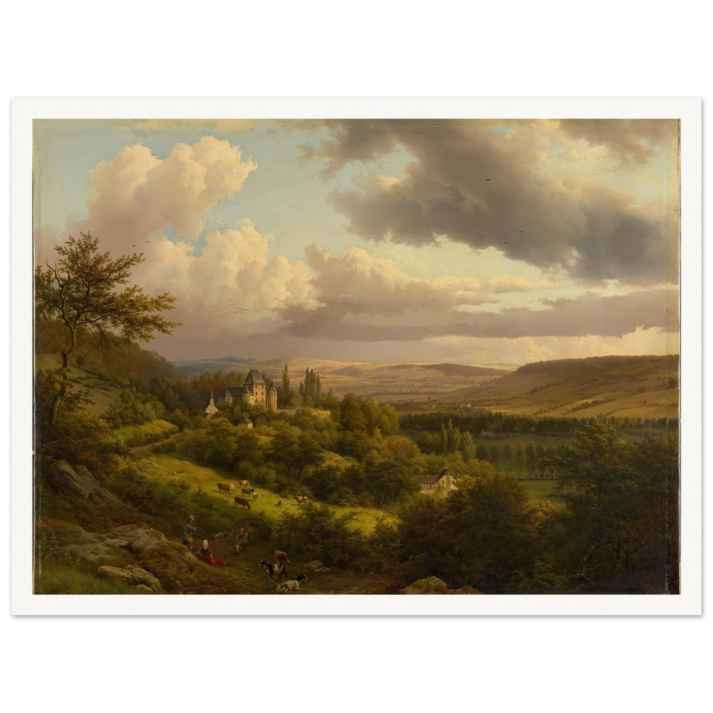 Luxemburgische Landschaft mit Blick auf Schloss Berg (1846) Art Print | Barend Cornelis Koekkoek-Quipham Collections