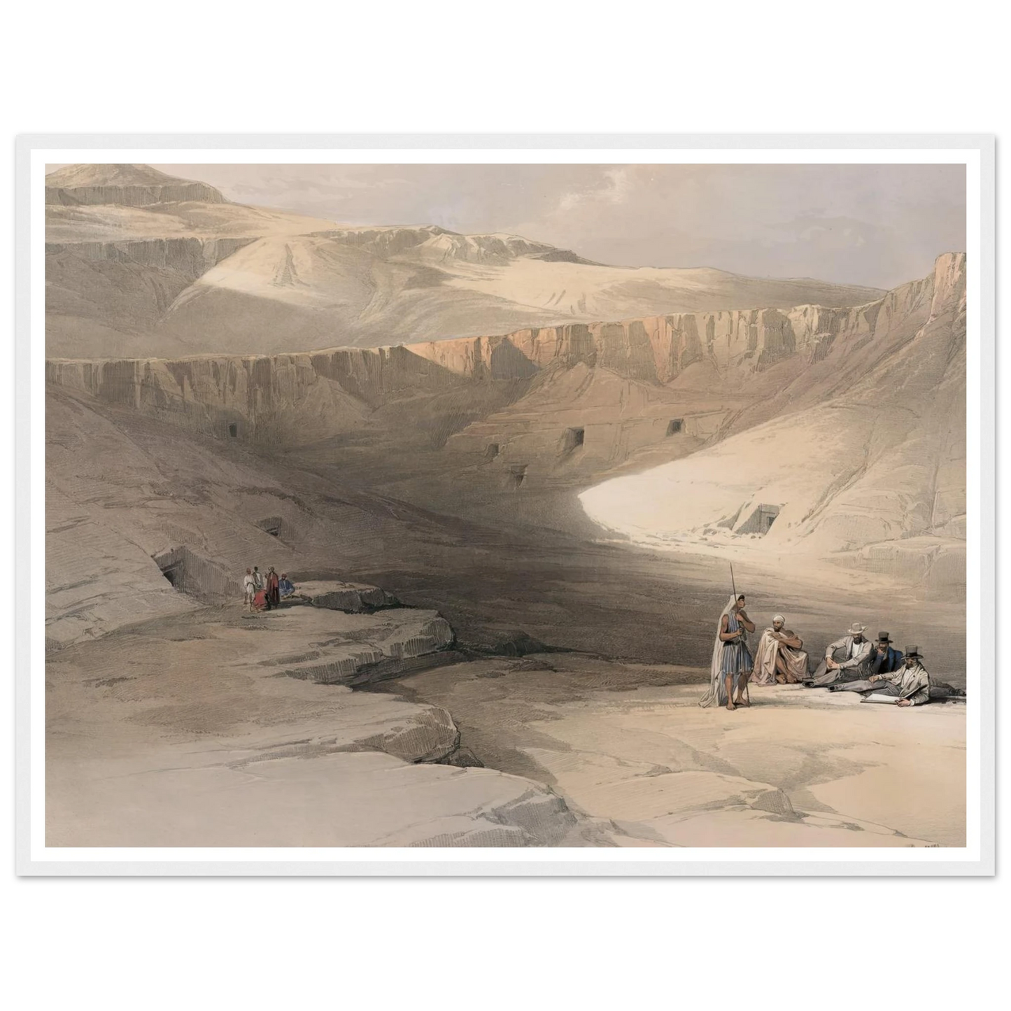 Entrance to the tombs of the kings of Thebes. Bab-el-Malouk [Bîbân al-Mulûk]. (1846-1849) Art Print | David Roberts-Quipham Collections