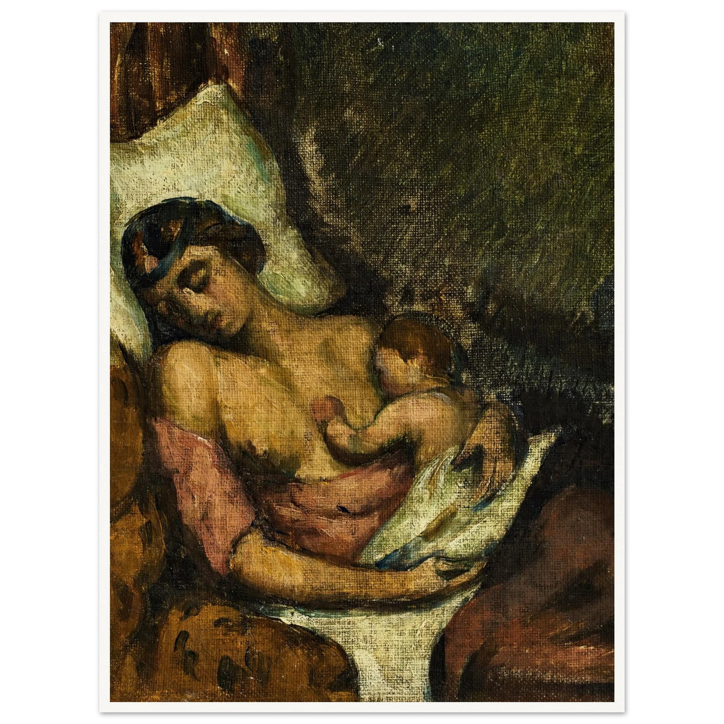 Femme allaitant son enfant (circa 1872) Art Print | Paul Cezanne-Quipham Collections