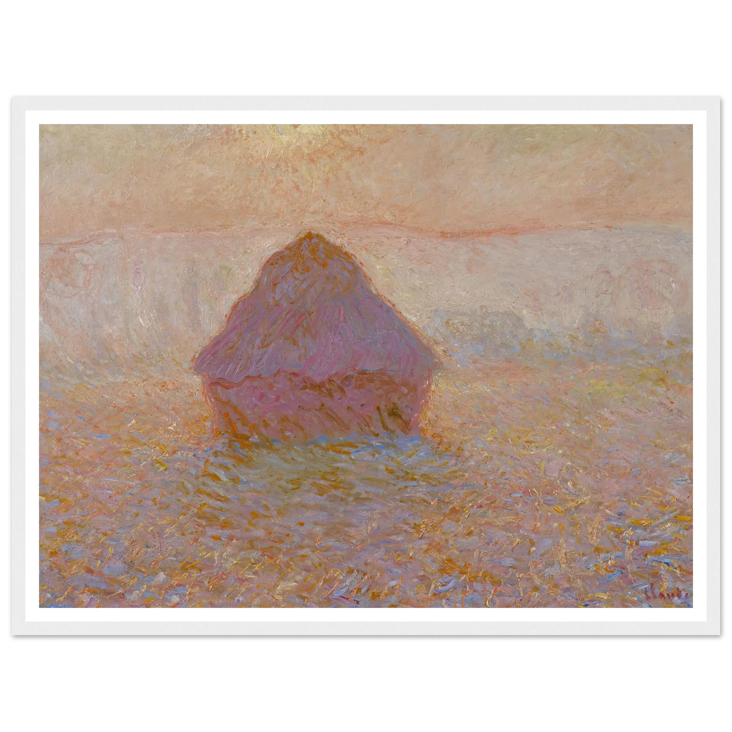 Grainstack-Sun in the Mist (1891) Art Print | Claude Monet-Quipham Collections