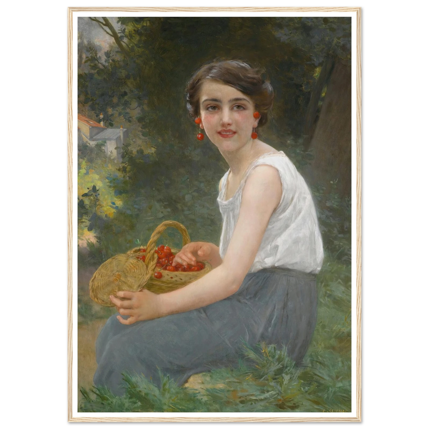 The cherry girl Art Print | Guillaume Seignac-Quipham Collections