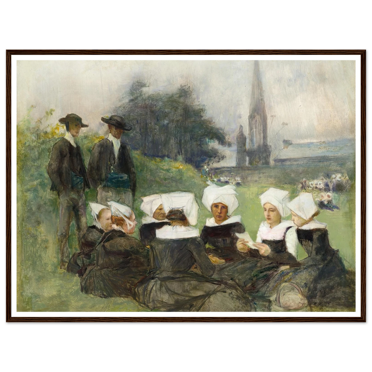 Study for Breton Women at a Pardon (c. 1887) Art Print | Pascal Adolphe Jean Dagnan Bouveret-Quipham Collections
