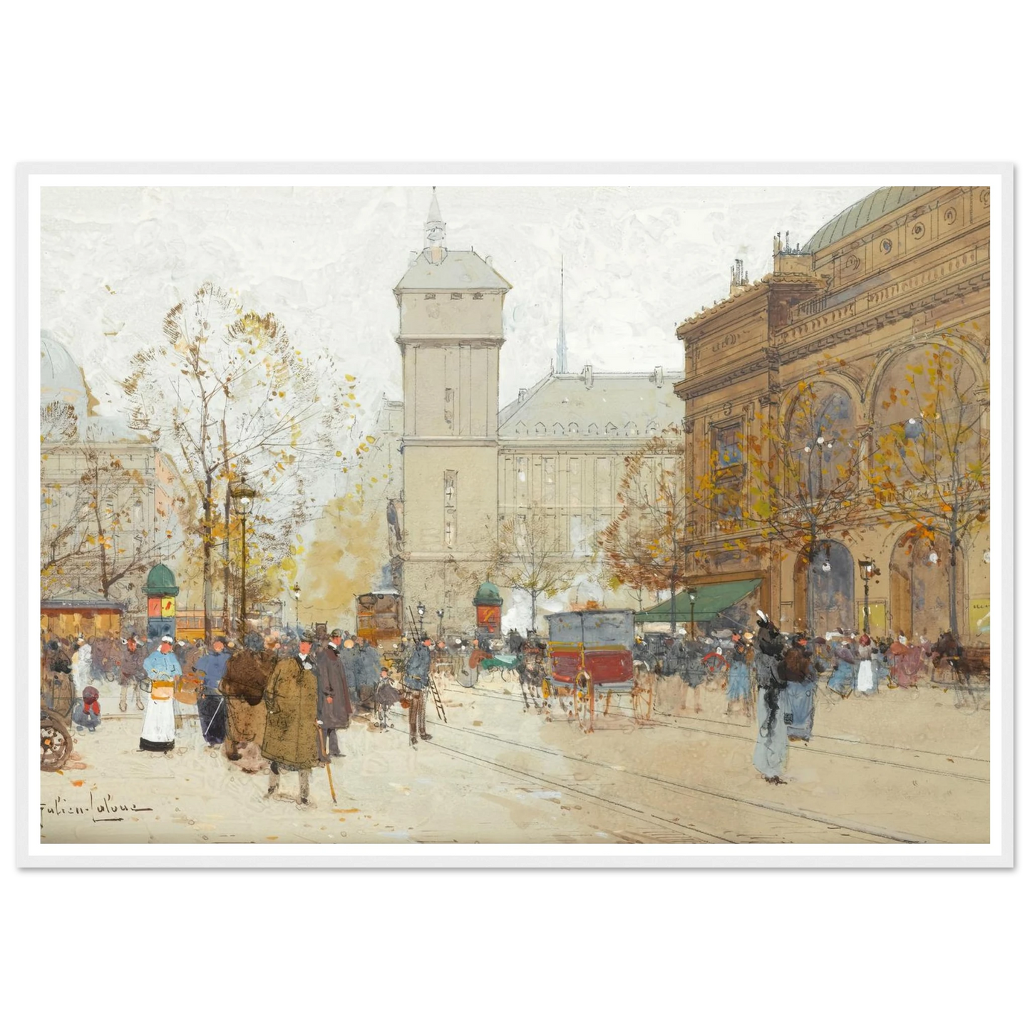 La Place Du Chatelet Art Print | Eugene Galien Laloue-Quipham Collections