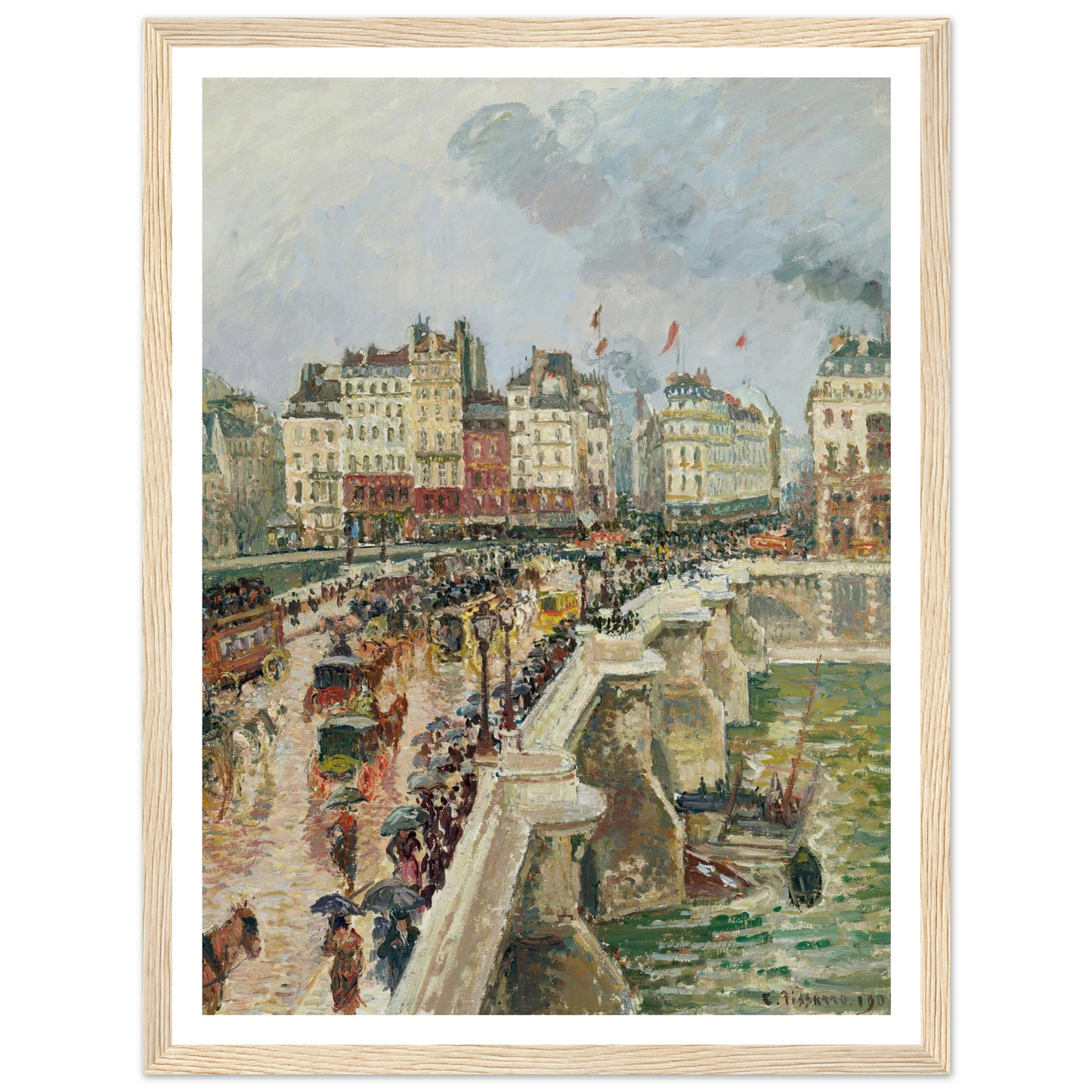 Le Pont-Neuf, après-midi de pluie (1901) Art Print | Camille Pissarro-Quipham Collections