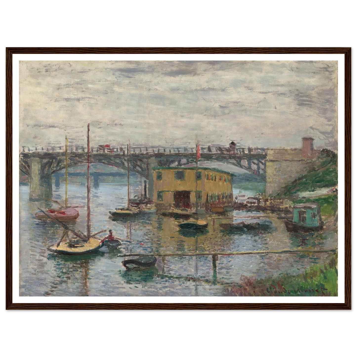 Bridge at Argenteuil on a Gray Day (c. 1876) Art Print | Claude Monet-Quipham Collections