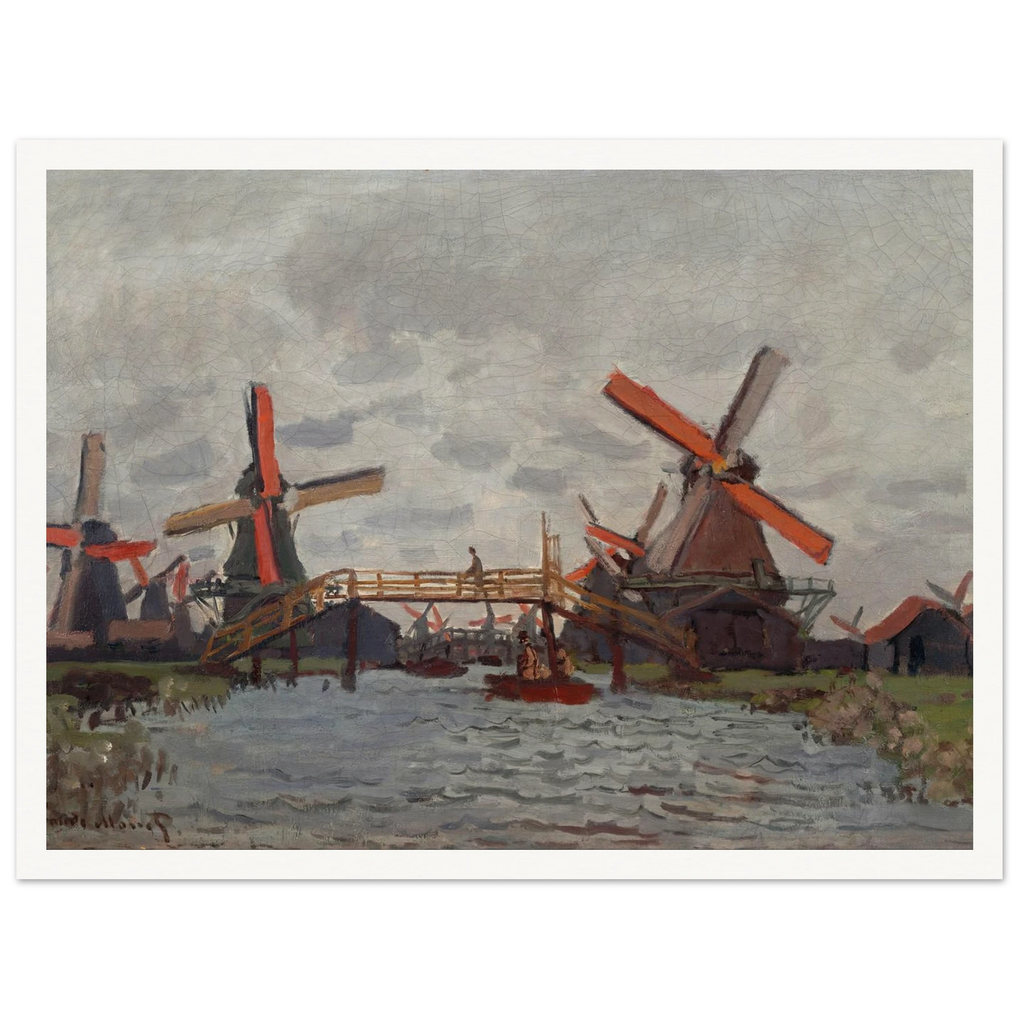 Mills at Westzijderveld near Zaandam (1871) Art Print | Claude Monet-Quipham Collections