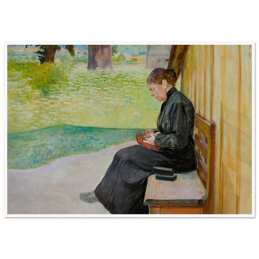 Bronisława, artist’s sister, in front of the house (1921) Art Print | Jacek Malczewski-Quipham Collections
