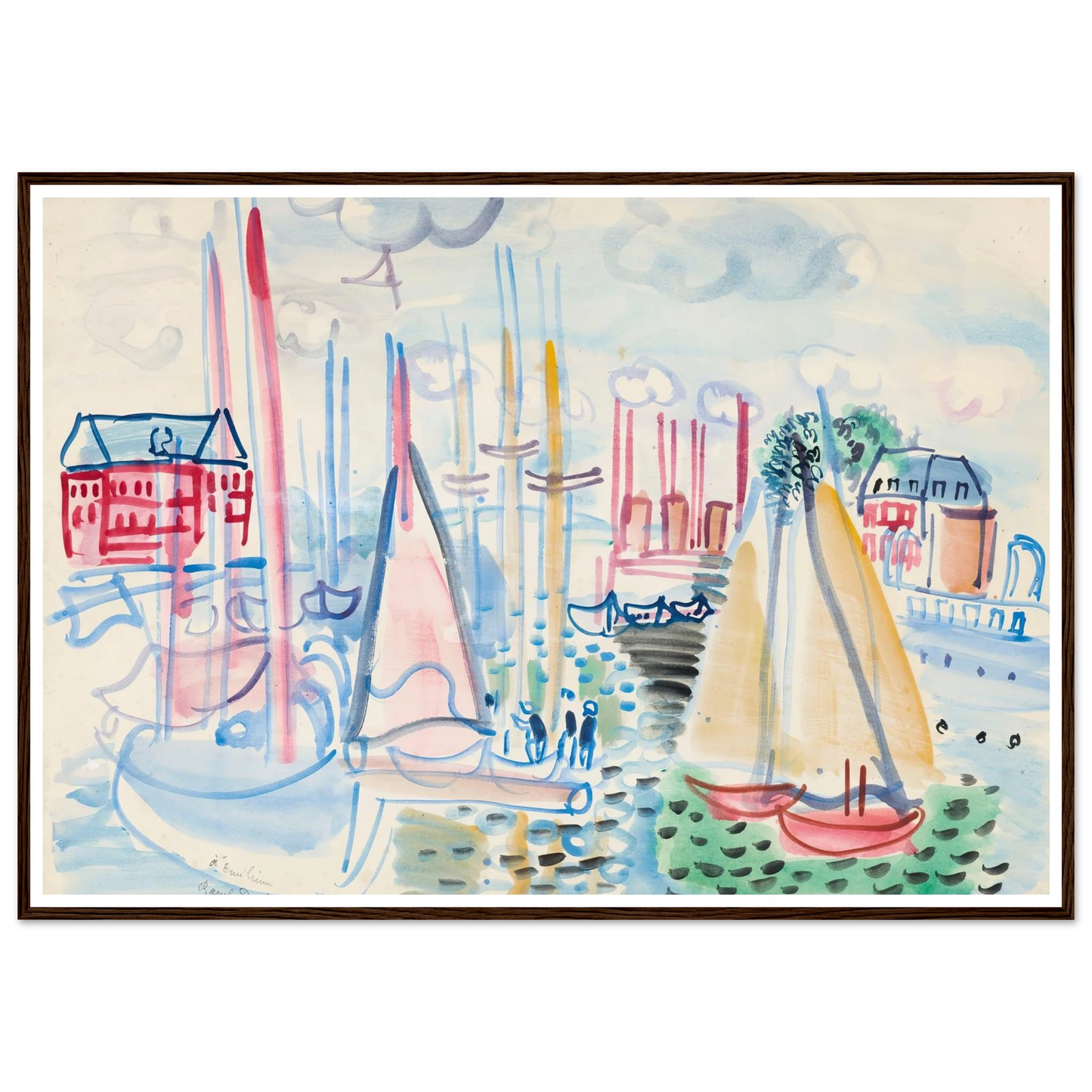 Voiliers dans le port de Deauville (1929) Art Print | Raoul Dufy-Quipham Collections