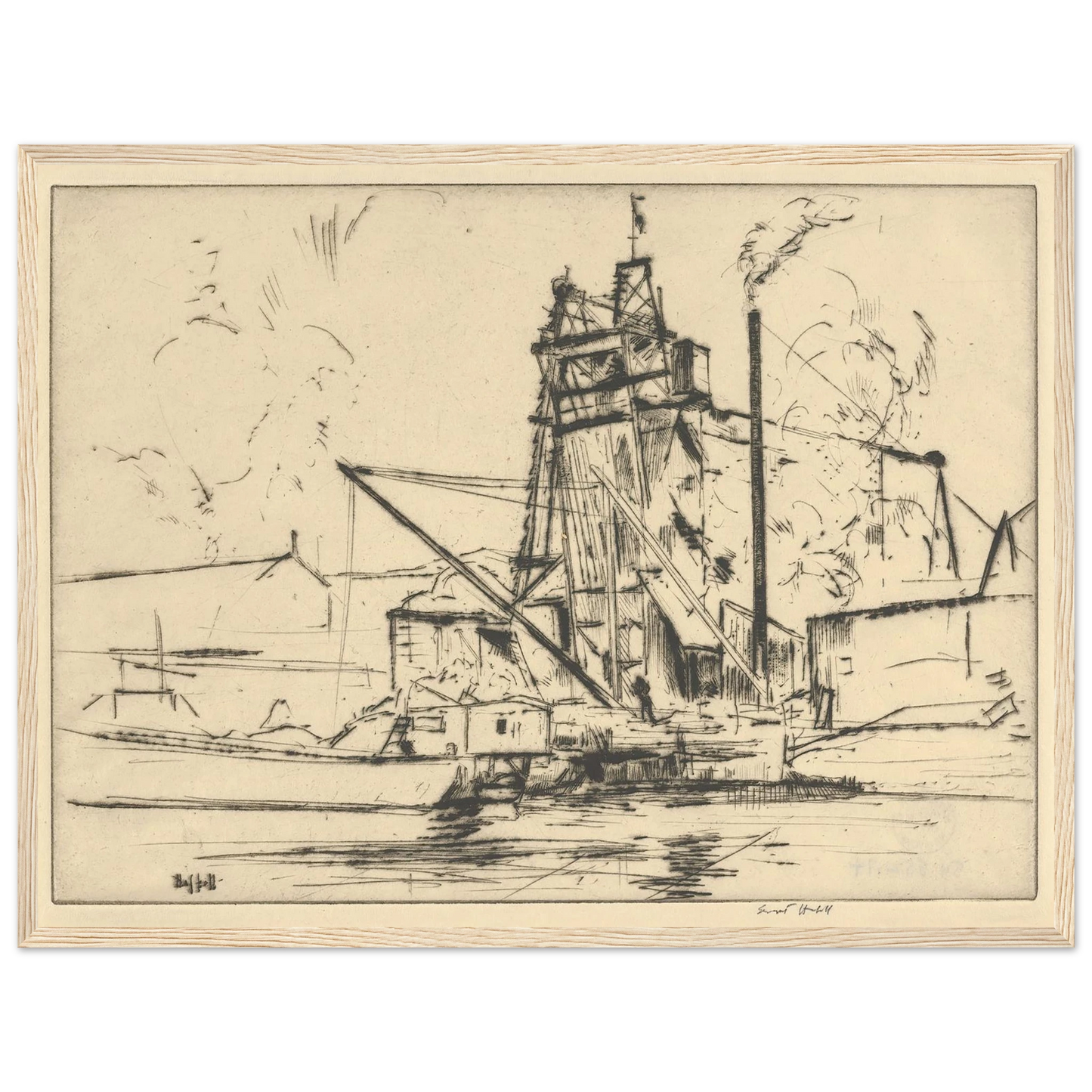 Bridgeport Docks (probably 1918) Art Print | Ernest Haskell-Quipham Collections
