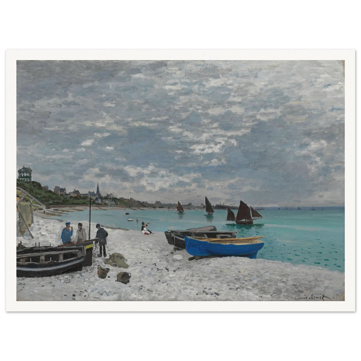 The Beach at Sainte-Adresse (1867) Art Print | Claude Monet-Quipham Collections