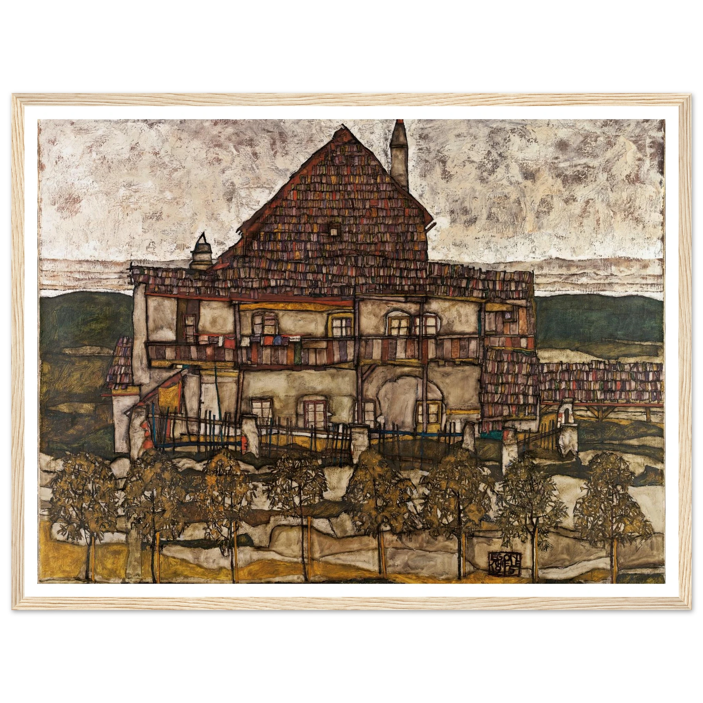 House with Shingle Roof (Old House II) (1915) Art Print | Egon Schiele-Quipham Collections