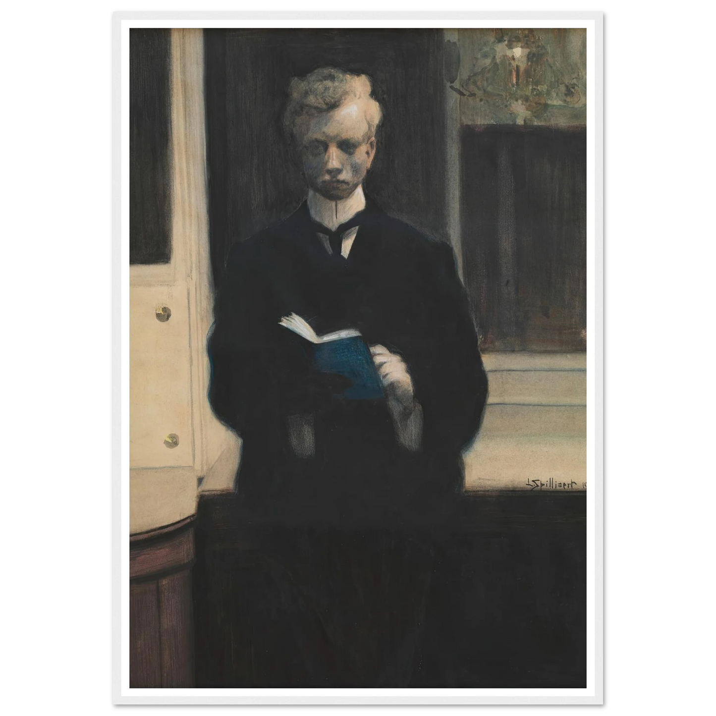 Self Portrait with Blue Sketchbook (1907) Art Print | Leon Spilliaert-Quipham Collections