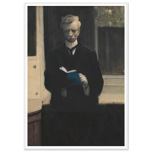 Self Portrait with Blue Sketchbook (1907) Art Print | Leon Spilliaert-Quipham Collections