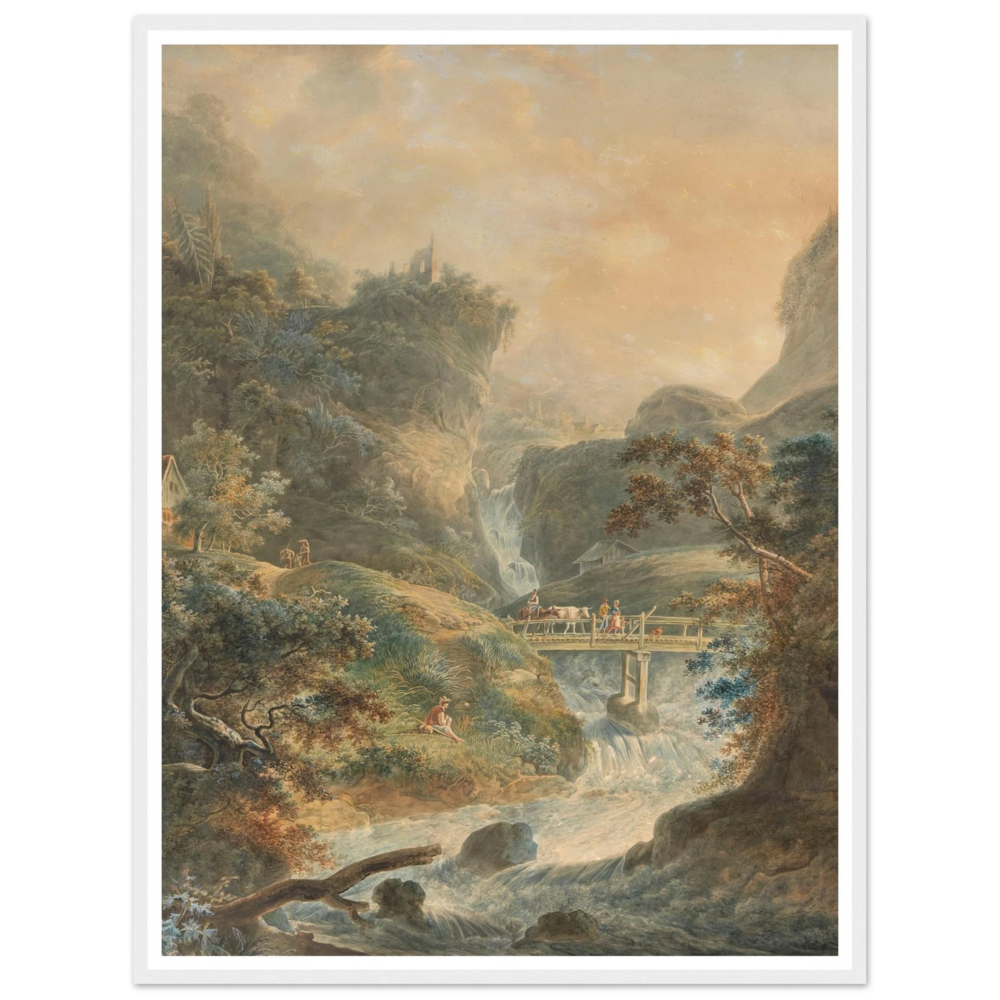 Landschaft mit reißendem Bach im Juragebirge (1790) Art Print | Peter Birmann-Quipham Collections
