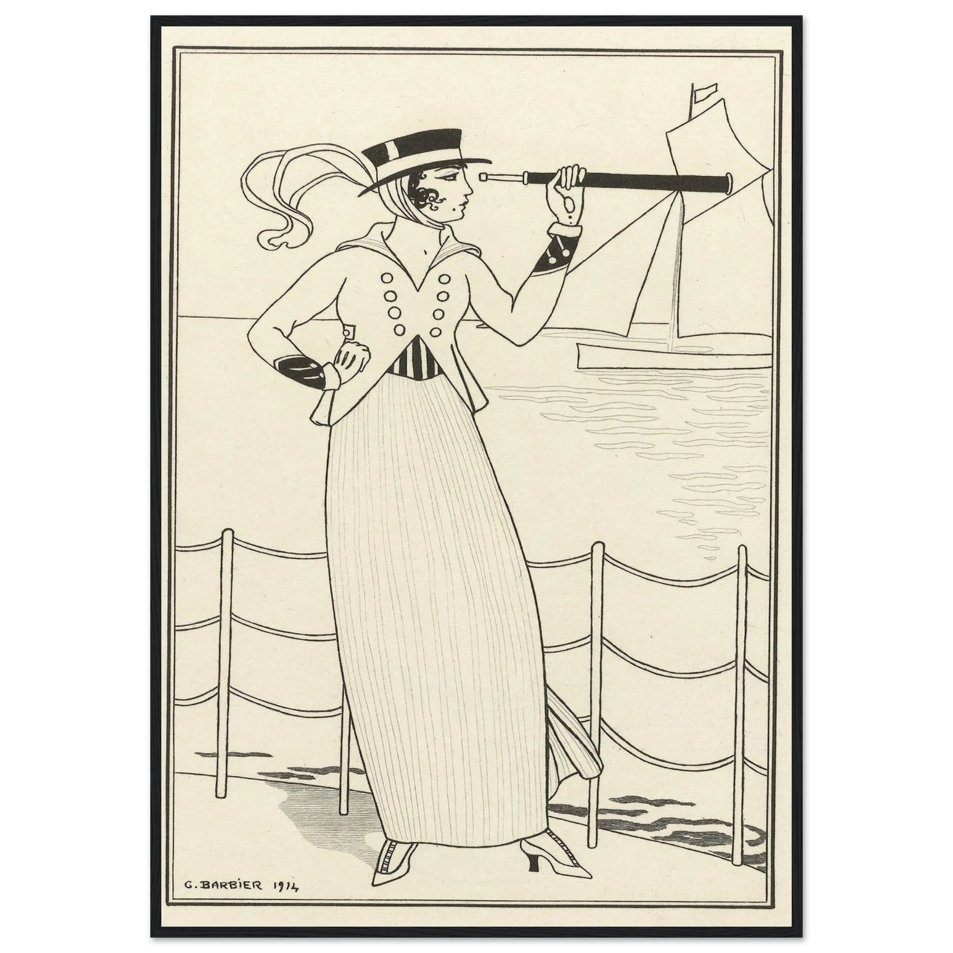 Journal des Dames et des Modes, Costumes Parisiens, 1914, No. 164 (1914) Art Print | George Barbier-Quipham Collections