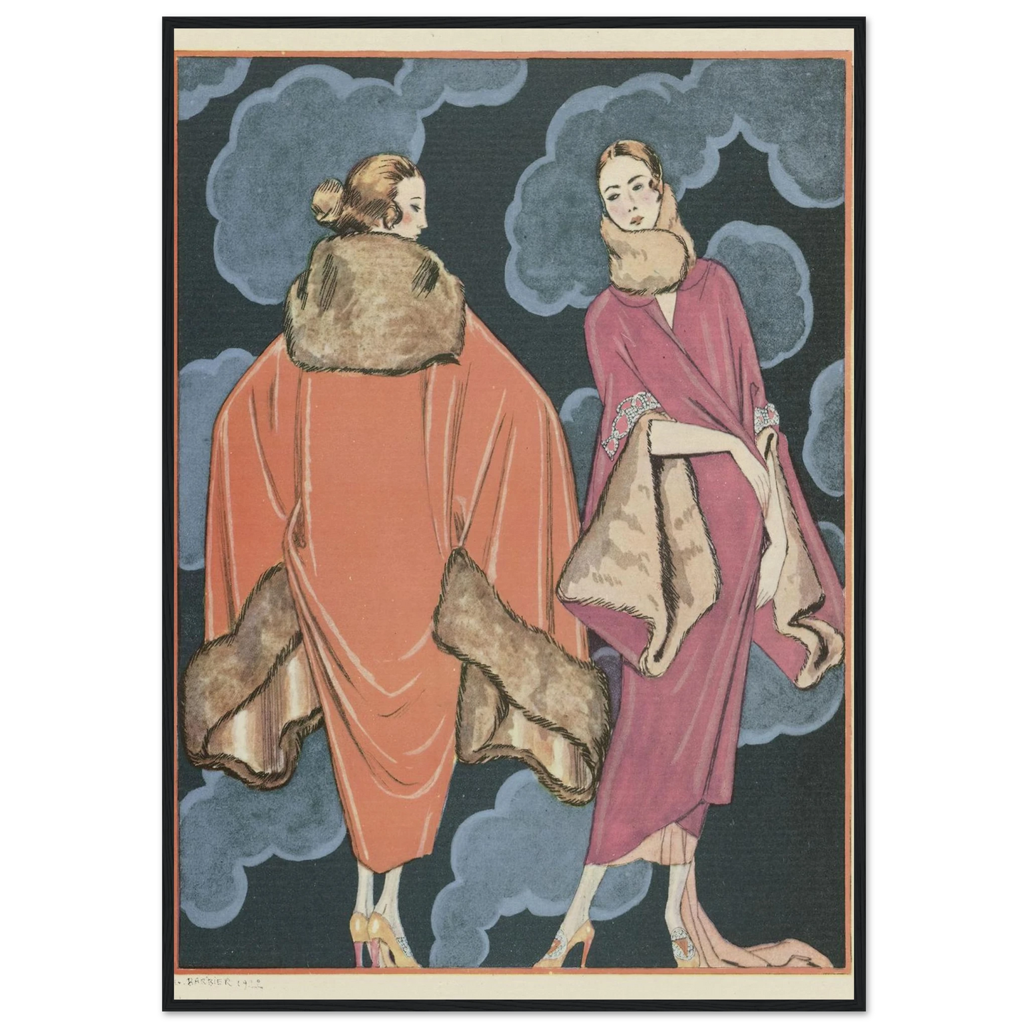 Deux heures du matin; Manteaux, de Worth (1923) Art Print | George Barbier-Quipham Collections
