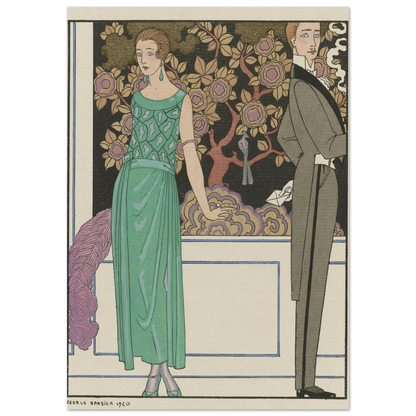 La premiere imprudence ; Robe du soir, de Beer (1921) Art Print | George Barbier-Quipham Collections