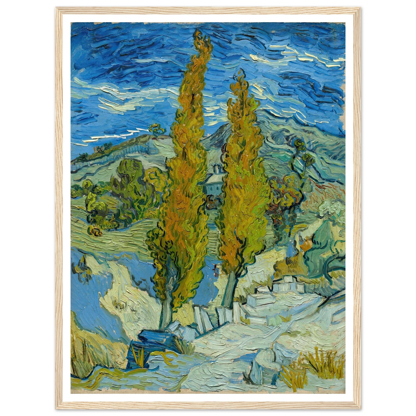 Two Poplars in the Alpilles near Saint-Rémy (1889) Art Print | Vincent van Gogh-Quipham Collections