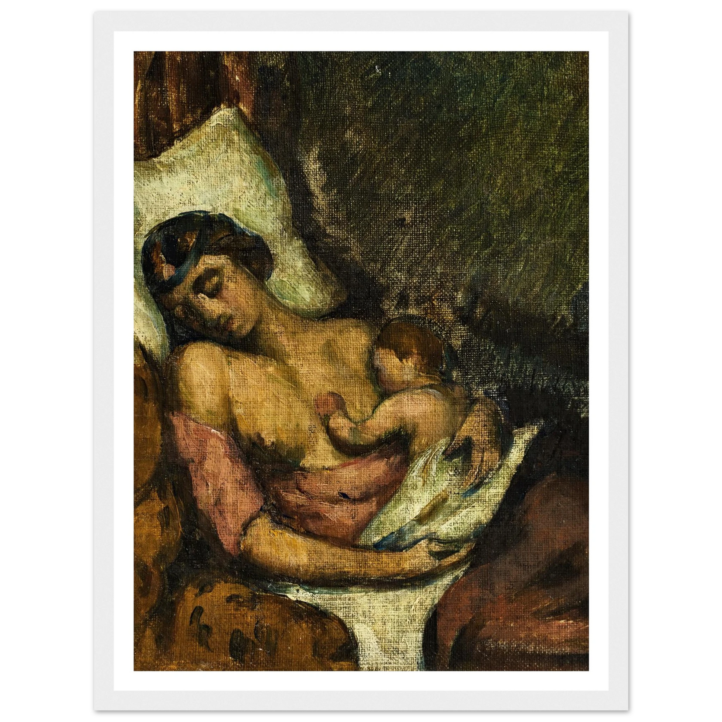 Femme allaitant son enfant (circa 1872) Art Print | Paul Cezanne-Quipham Collections