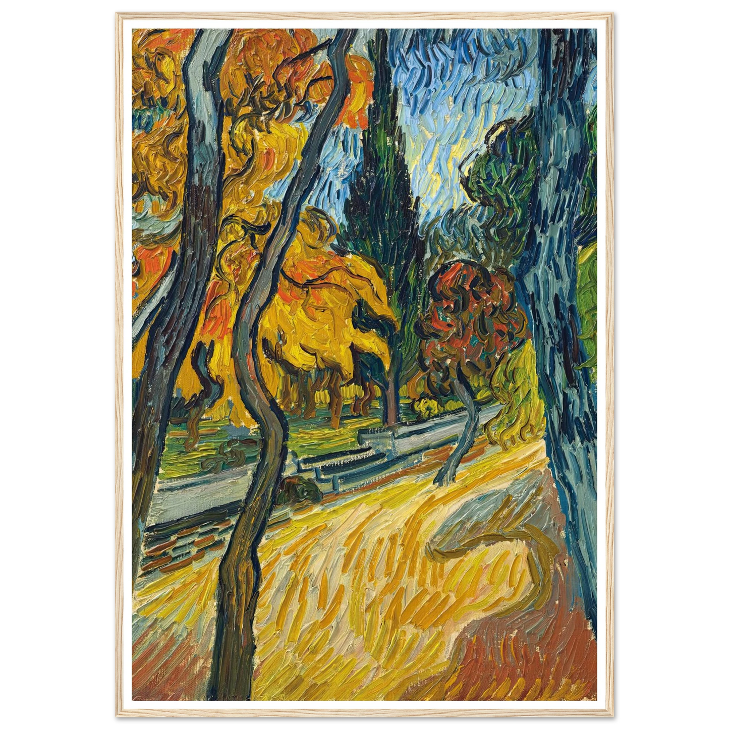 Arbres dans le jardin de l’asile (1889) Art Print | Vincent van Gogh-Quipham Collections