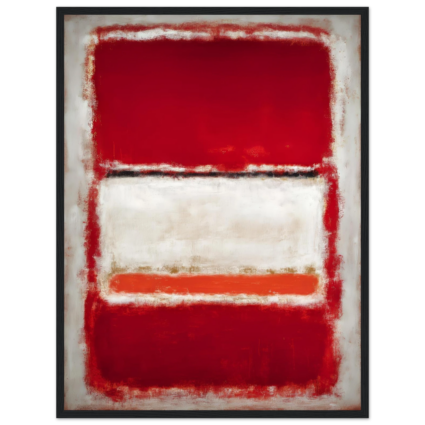 Red and White Blocks - Framed Poster - 30x40 cm / 12x16″ - Black frame
