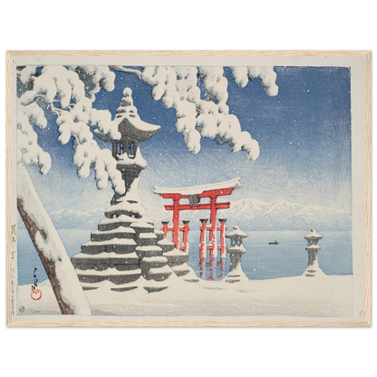 Itsukushima no yuki (Snow at Itsukushima) (1932) Art Print | Kawase Hasui-Quipham Collections