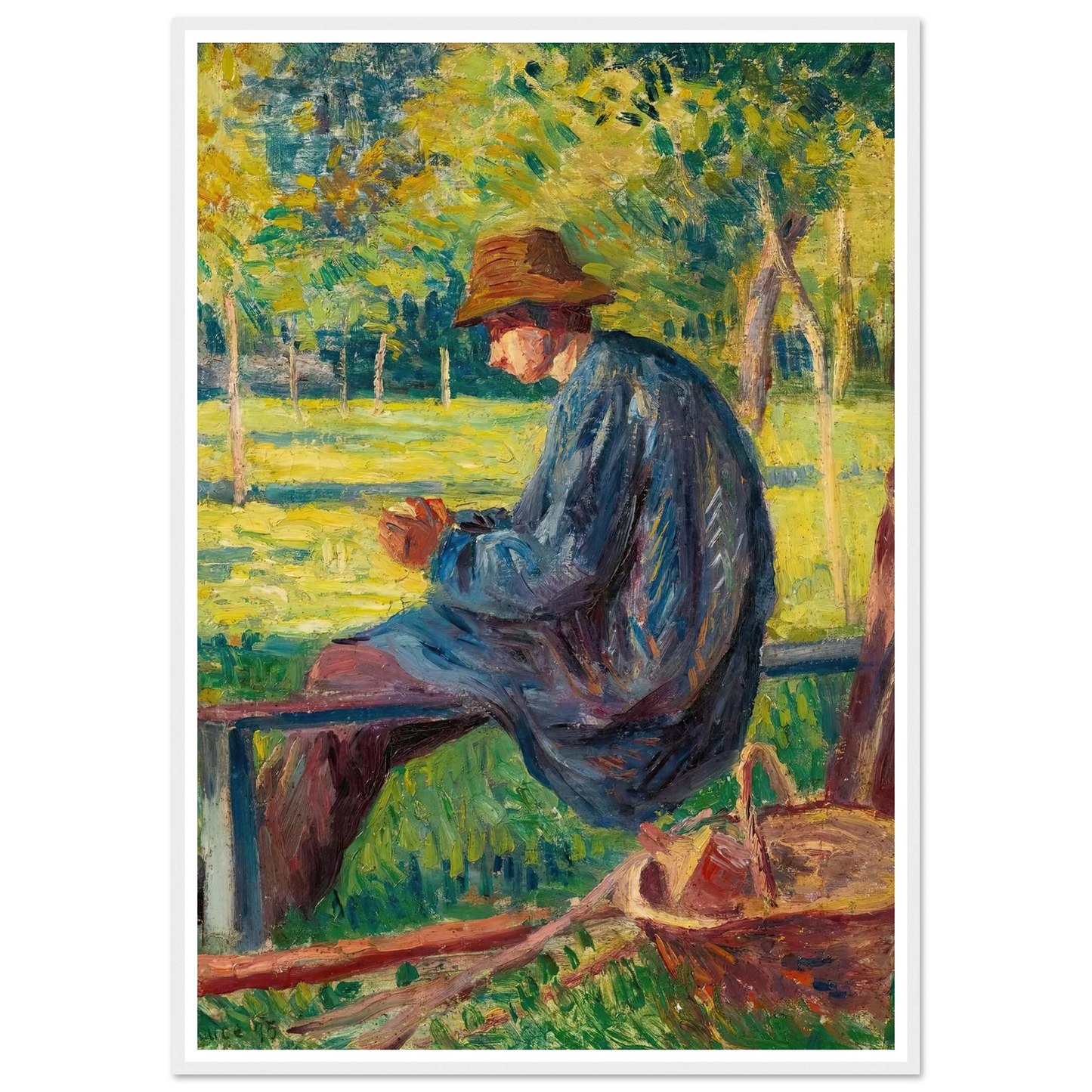 Ludovic Rodo Pissarro Dans Le Jardin De Son Père À Eragny (1895) Art Print | Maximilien Luce-Quipham Collections