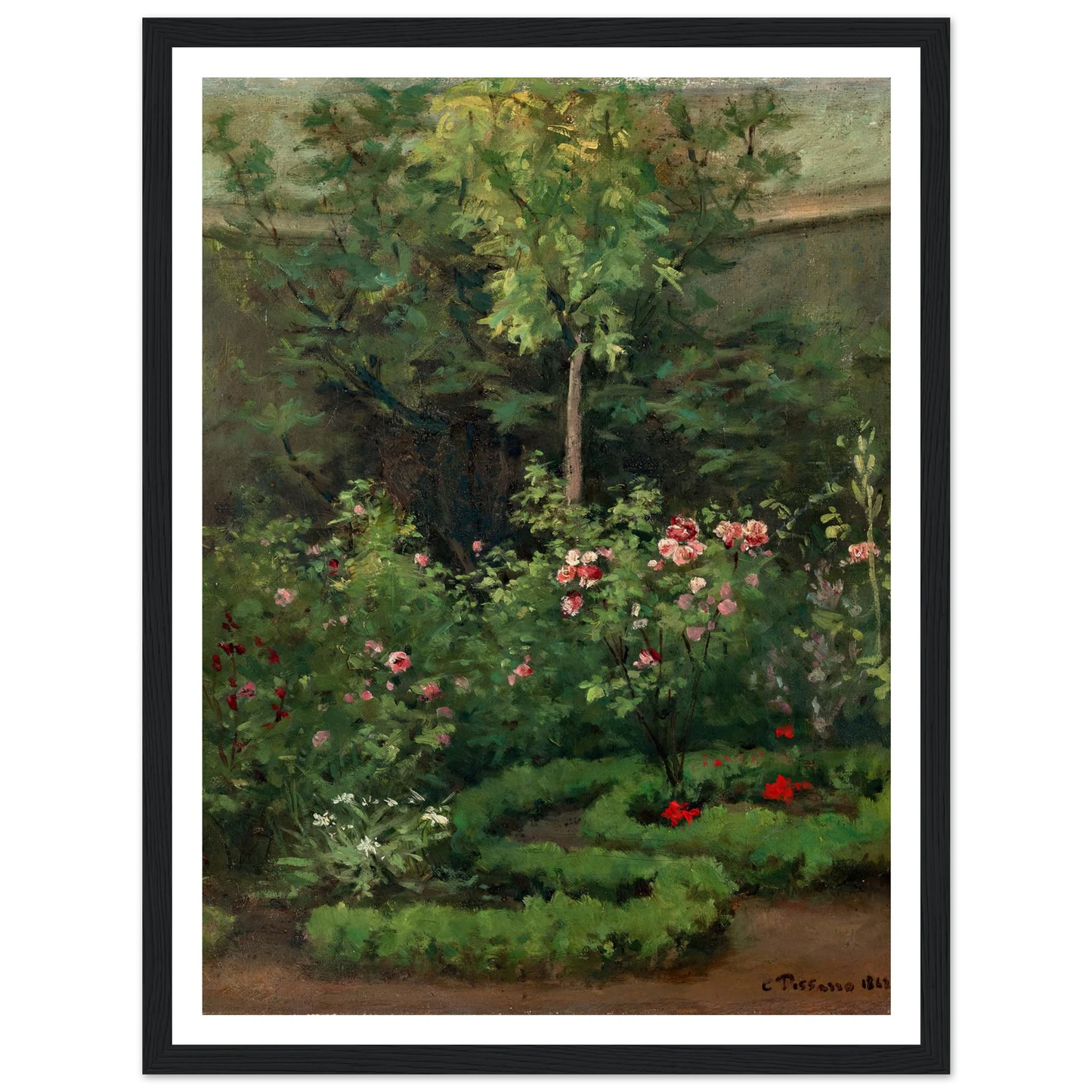 A Rose Garden (1862) Art Print | Camille Pissarro-Quipham Collections