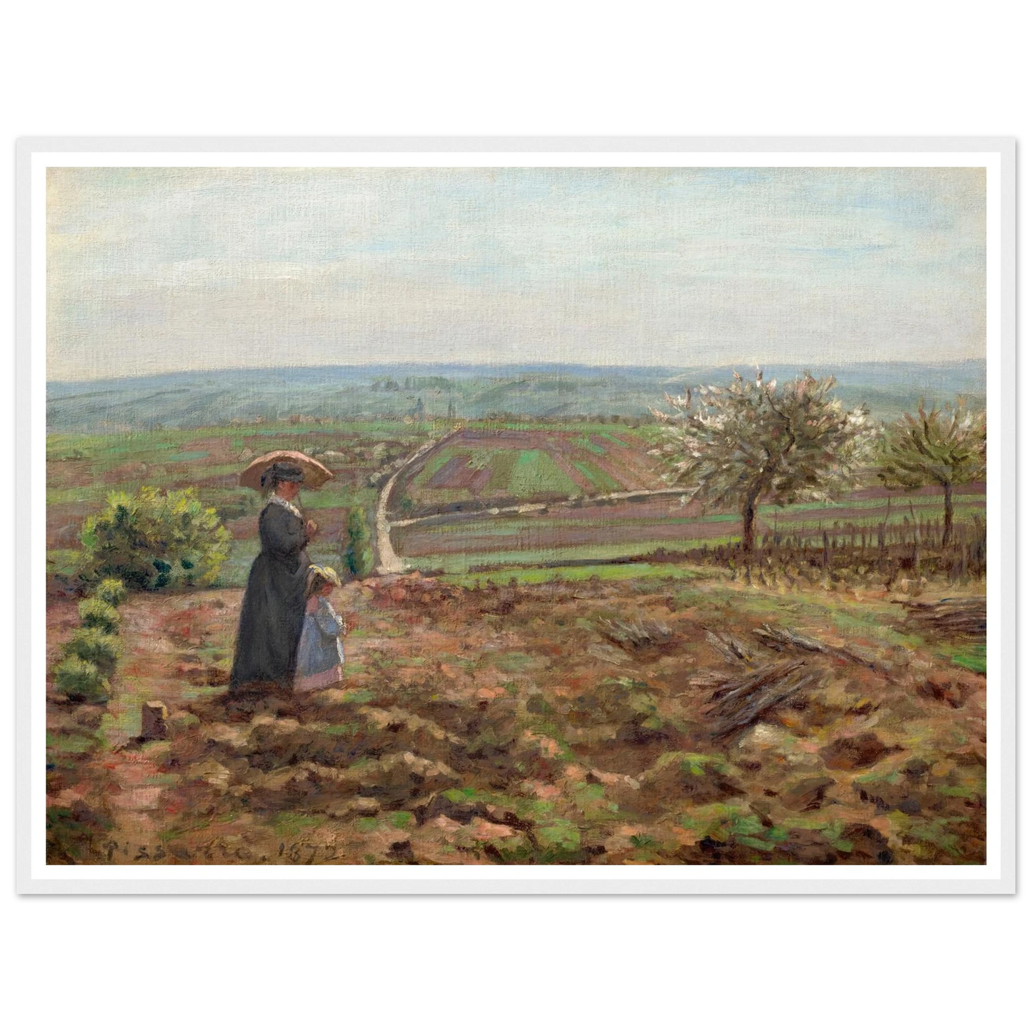 La route de Rouen, les hauteurs de l’Hautil, Pontoise (1872) Art Print | Camille Pissarro-Quipham Collections