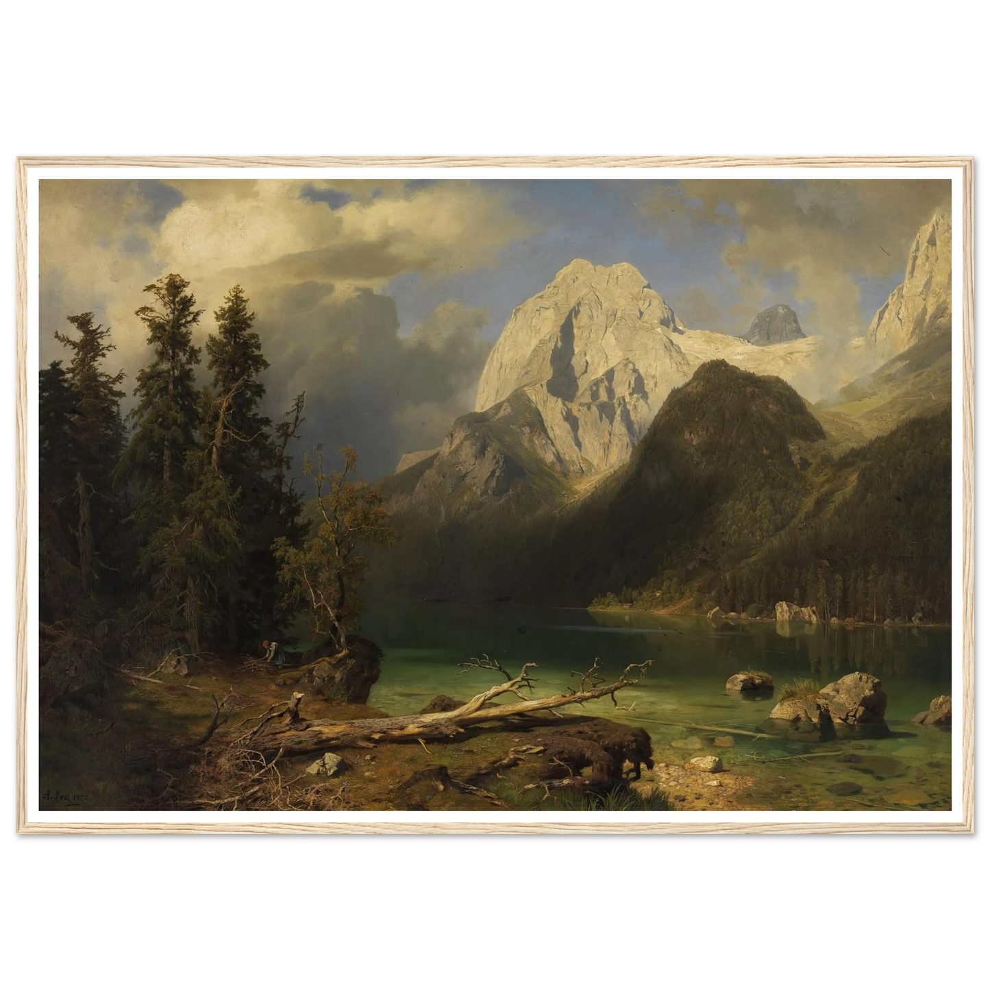 Gebirgssee mit Gebirgsmassiv im Hintergrund (1873) Art Print | August Wilhelm Leu-Quipham Collections