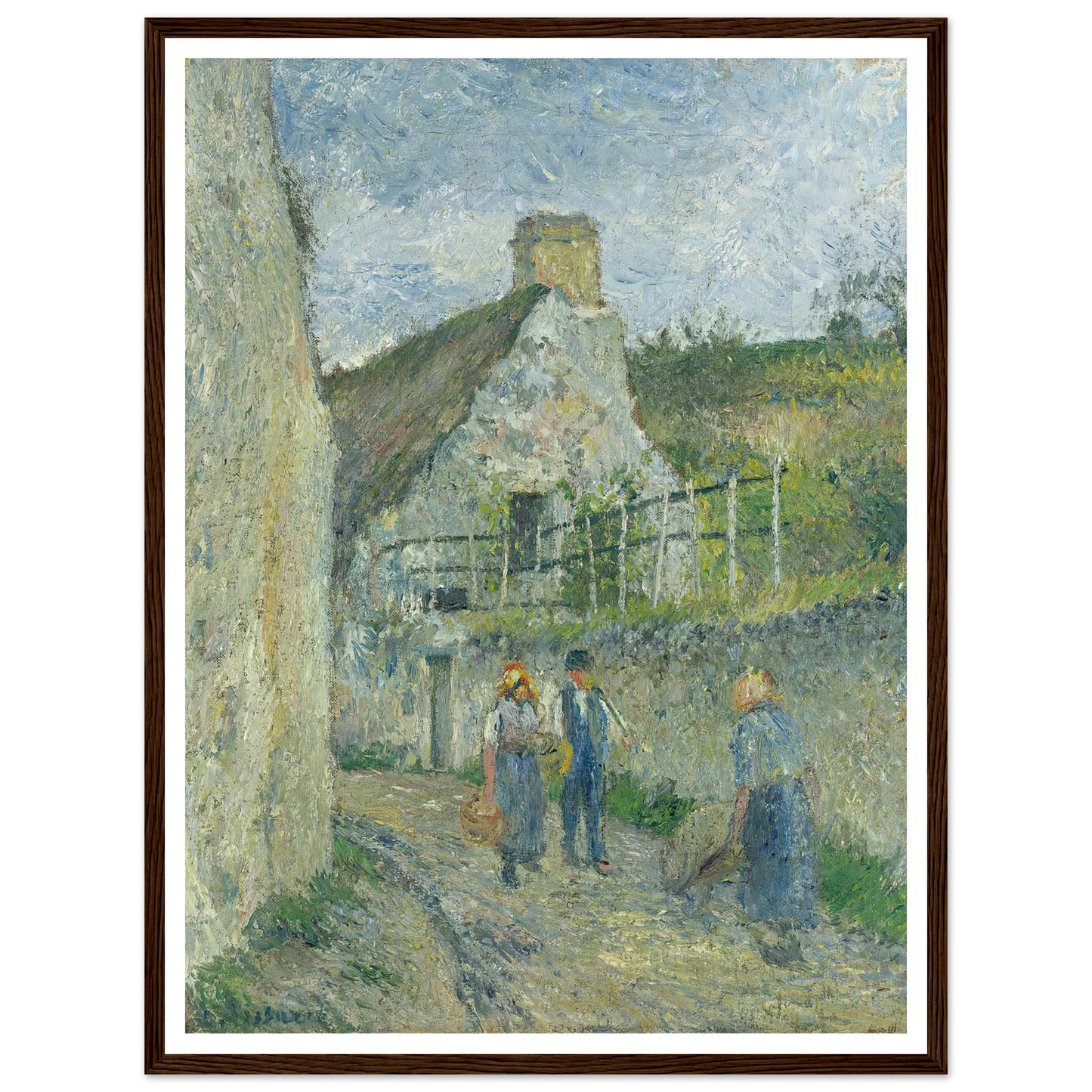 Rue Des Roches Au Valhermeil, Auvers Sur Oise (1880) Art Print | Camille Pissarro-Quipham Collections