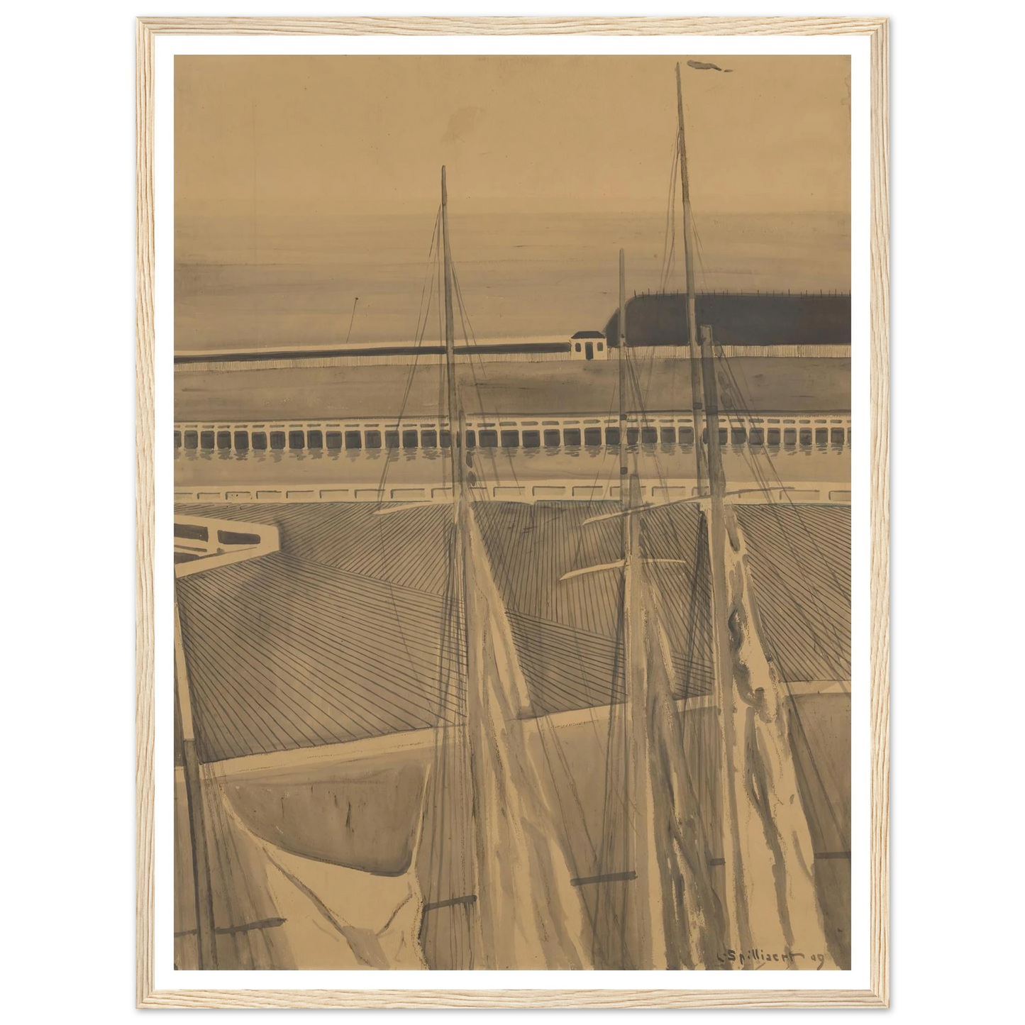De haven te Oostende (1909) Art Print | Leon Spilliaert-Quipham Collections