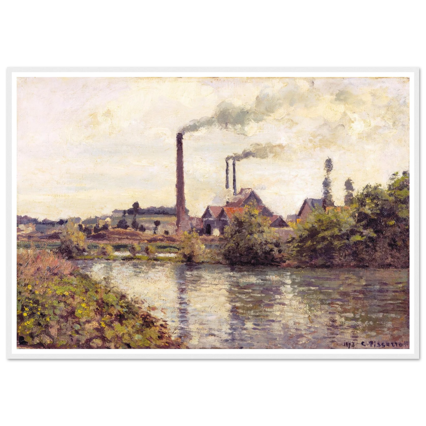 The Factory at Pontoise Art Print | Camille Pissarro-Quipham Collections