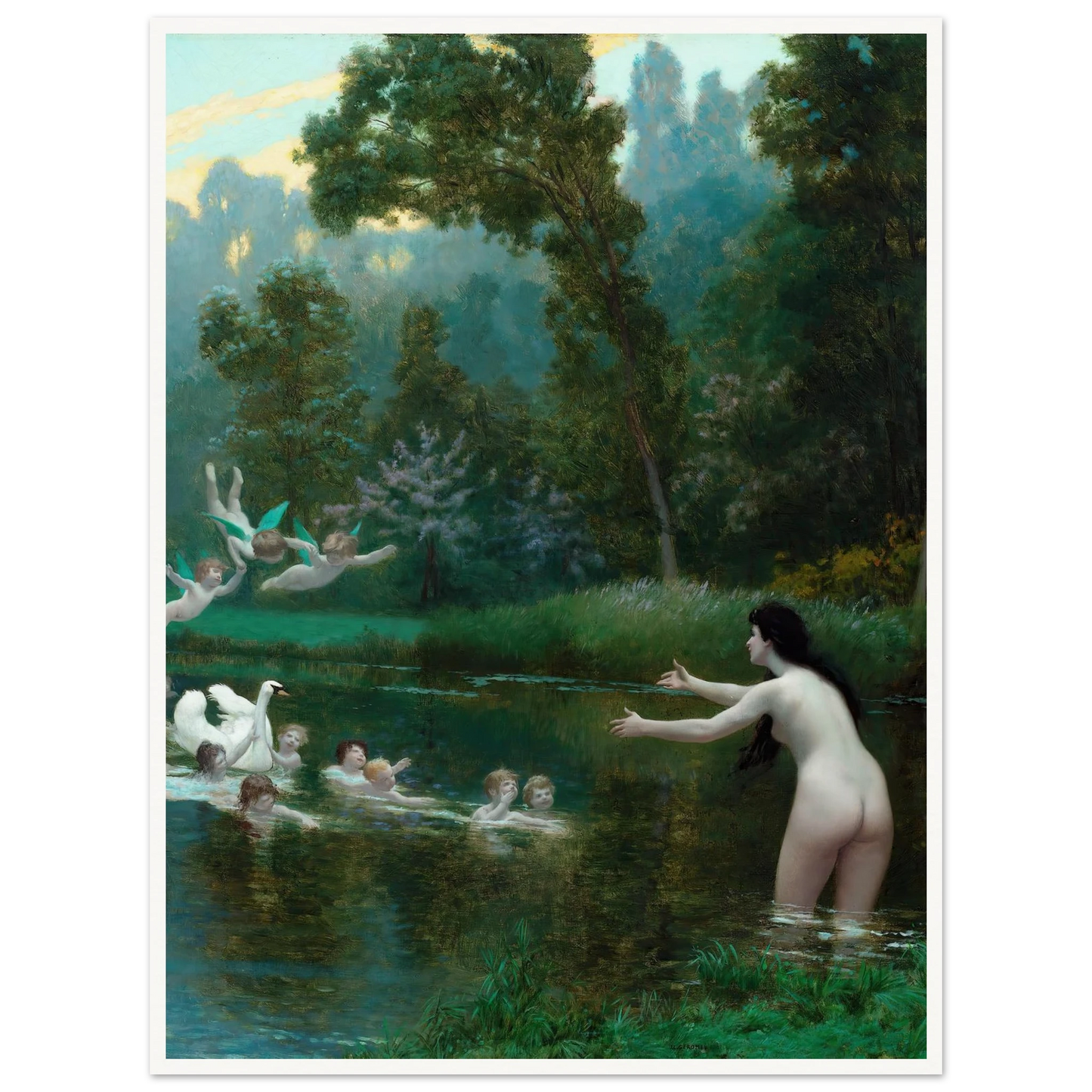 Leda And The Swan (1895) Art Print | Jean Leon Gerome-Quipham Collections