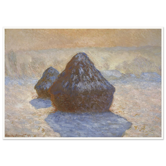 Haystacks- Snow Effect (1891) Art Print | Claude Monet-Quipham Collections