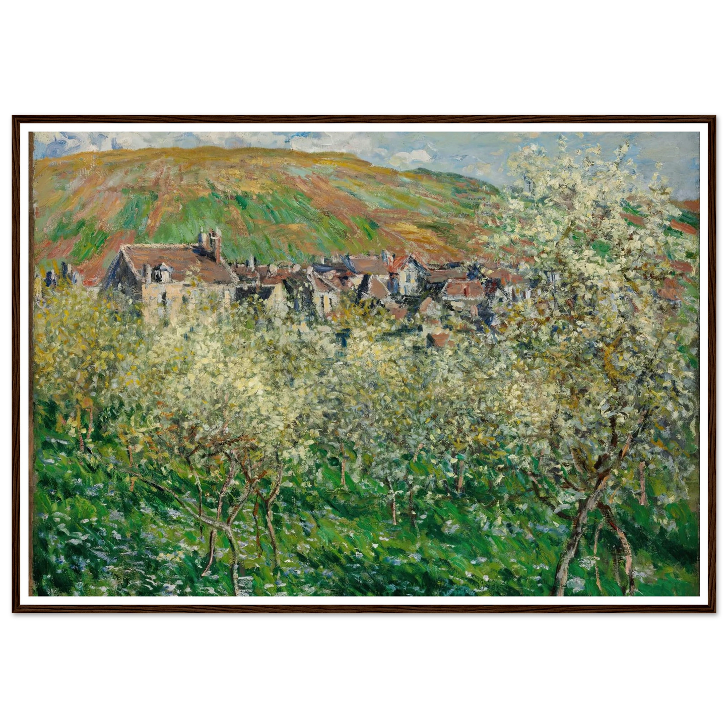 Flowering Plum Trees (1879) Art Print | Claude Monet-Quipham Collections