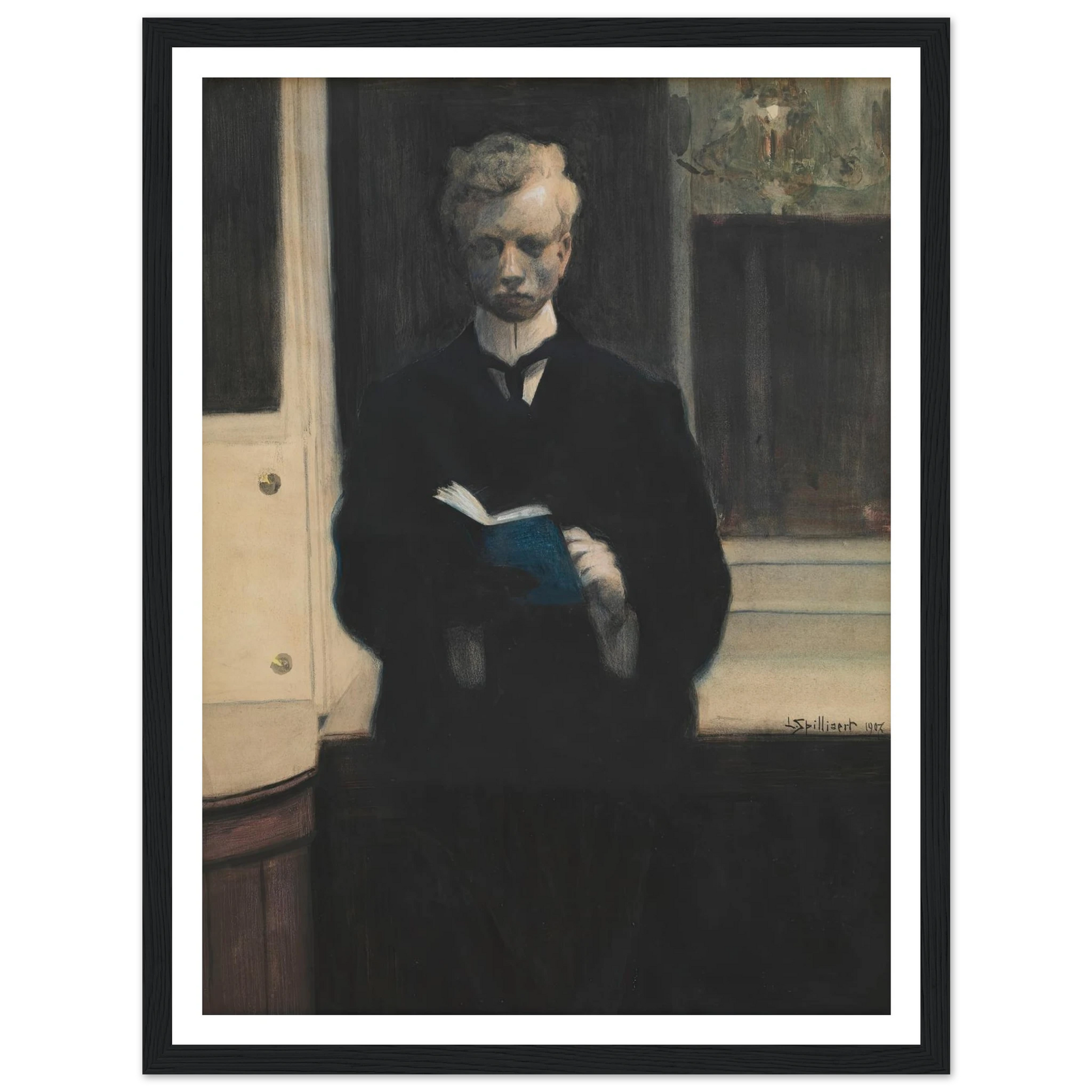 Self Portrait with Blue Sketchbook (1907) Art Print | Leon Spilliaert-Quipham Collections