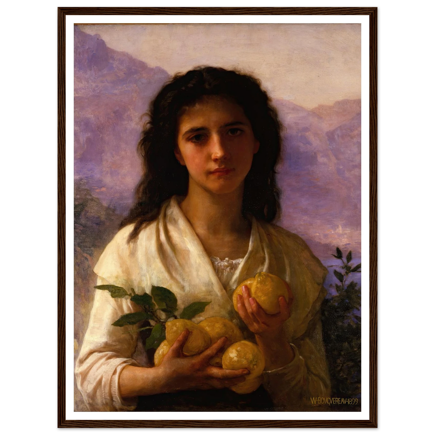 Girl Holding Lemons (1899) Art Print | William Bouguereau-Quipham Collections