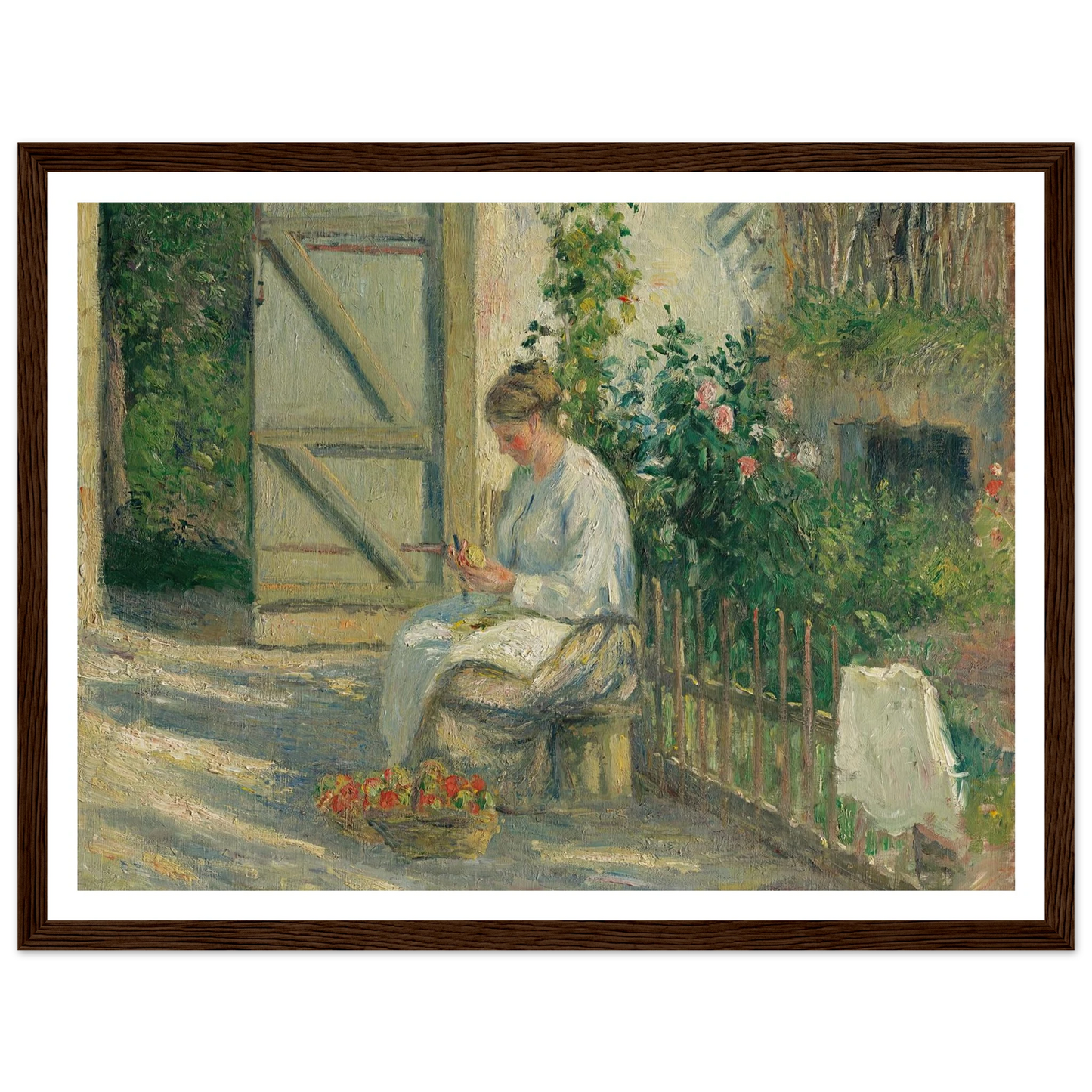Julie Pissarro épluchant des légumes (1878) Art Print | Camille Pissarro-Quipham Collections