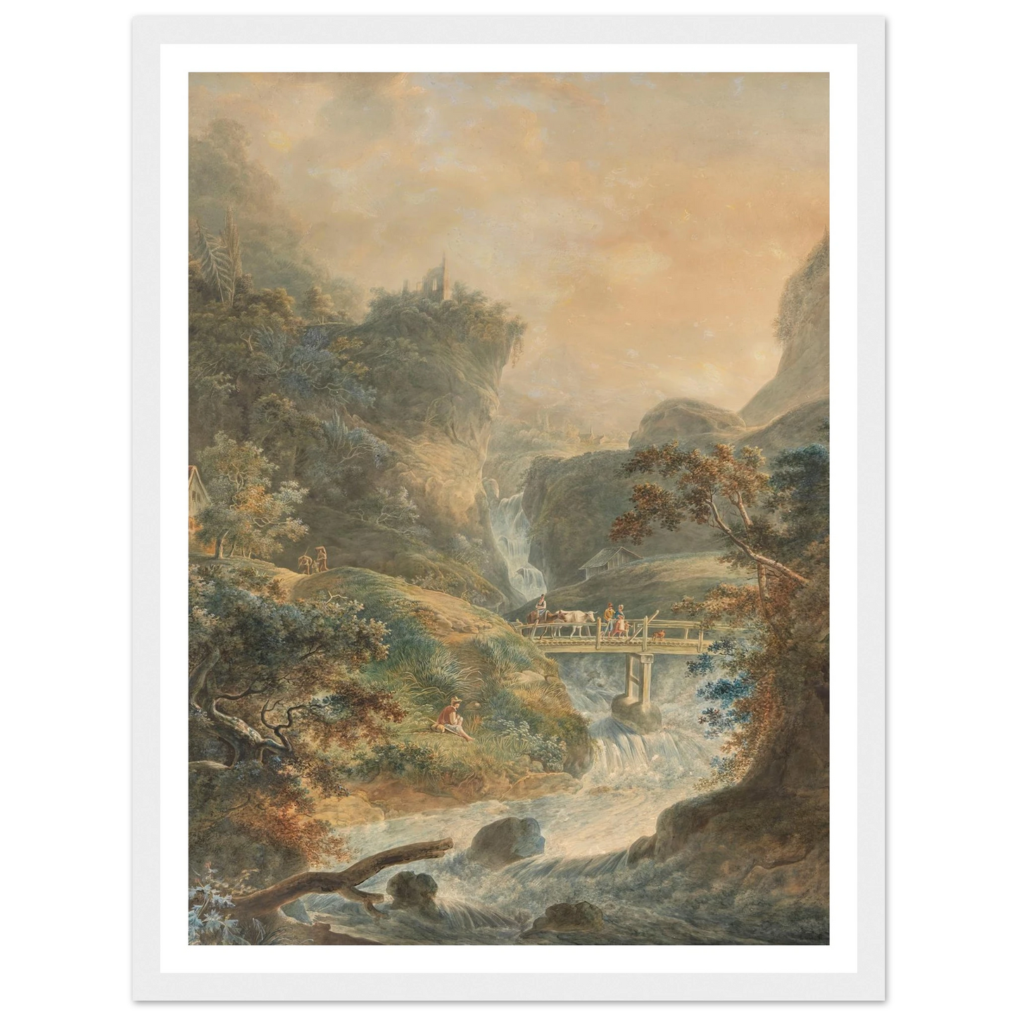 Landschaft mit reißendem Bach im Juragebirge (1790) Art Print | Peter Birmann-Quipham Collections