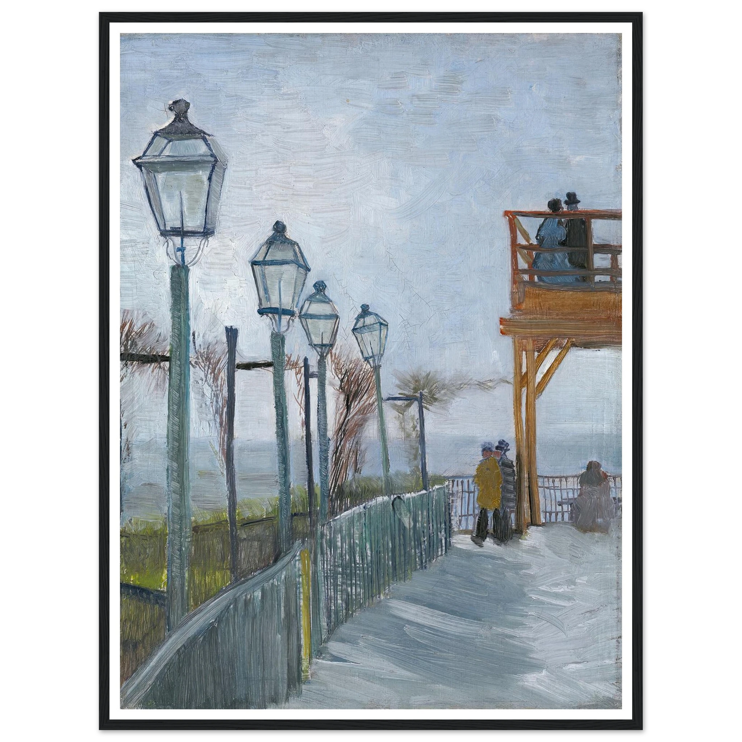 Terrace and Observation Deck at the Moulin de Blute-Fin, Montmartre (early 1887) Art Print | Vincent van Gogh-Quipham Collections