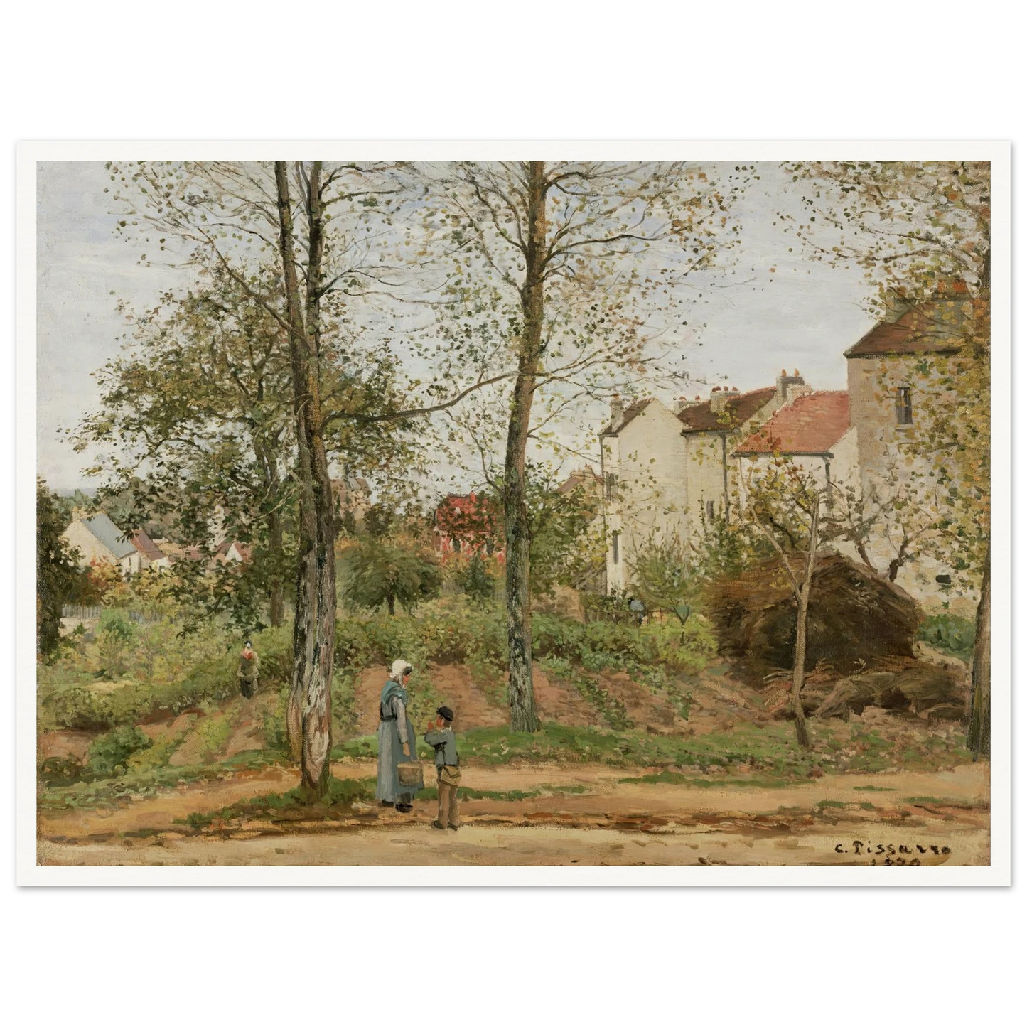Houses at Bougival (Autumn) Art Print | Camille Pissarro-Quipham Collections